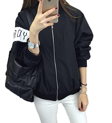 バイシン（BAISHUN）レディース ジップアップ ミリタリー フライトジャケット カジュアル ファッション アウター