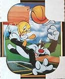 Tweety & Sylvester Playing Backetball - Framed 8 x 10