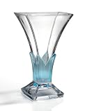 13" Blue Crystal Vase - Grace Collection