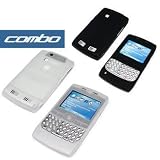 Bargaincell- 2-Piece Value Combo Pack Of Motorola Verizon Q PDA Smartphone Protective Silicon Skin Cover Cases- ( Black + White/Clear )