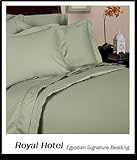 Royal Hotel's 8pc California-King size Bed-in-a-Bag Solid Sage 800-Thread-Count Siberian Goose Down Comforter 100 percent Egyptian-Cotton - includes sheets and Duvet Cover Sets