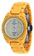 Oniss #ON7702-L Women's Crystal Index MOP Dial Yellow Ceramic Watch