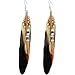 Yellow Chic Bead Drop Feather Earrings