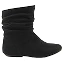 Womens Suede Ruched Ankle Boots