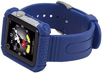 Smarfan Watch Band for Apple Watch All In One Ultra Rugged Active Workout Case/Band, Poetic [Rugged BAND] Apple Watch 42mm Case+Band Ultimate Shock Protection (Blue)