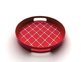 Zak Designs - 1647-0011 - Plateau Gallery Anti-Dérapant Rond - Diamètre: 30 cm - Rouge/Blanc