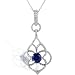 1-1/2ct TW Blue Sapphire & Diamond Necklace in 18kt Gold