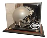 Green Bay Packers Full Size Helmet Display Case with Classic Wood Finish Base - Zenith Style