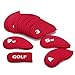 HDE Golf Club Headcovers for Irons Neoprene Slip On Head Cover Sleeves (Red)