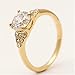 FOLLOWMOON 18K Gold Plated Use Cubic Zirconia Crystal Engagement Wedding Ring