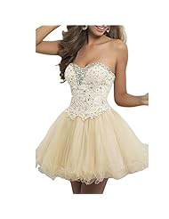 Cocktail Fit-and-Flare Crystal Lace-Up Sweetheart Homecoming Dress/Prom Dress/Party Dress 