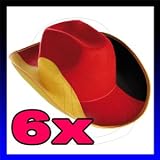 Produkt-Bild: 6 x Cowboyhut Deutschland Cowboy-Hut Fu&szlig;ball Fanhut Fanartikel Cowgirl Hut Germany