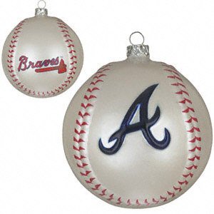 Atlanta Braves Mlb Glass Baseball Ornament (3)
