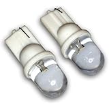 TuningPros LEDPL-T10-W1 Parking Light LED Light Bulbs T10 Wedge, 1 LED White 2-pc Set