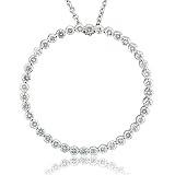 18k White Gold Circle Diamond Pendant Necklace (HI, SI-I, 1.50 carat)