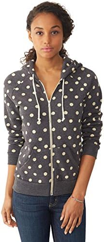 Alternative Women's Printed Adrian Hoodie, White Polka Dot, Large