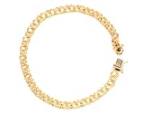 14k Yellow Gold 5mm Double-Link Charm Bracelet, 7.5'