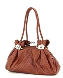 Best Buybrahman handbags-Brown Ostrich Designer Inspired Kisslock Satchel Handbag  Free Shipping