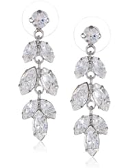 Nina Crystal Leaf Drop Earrings
