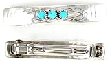 Navajo Handcrafted Sterling Silver Turquoise Barrette. Choice of Bear Paw or Traditional Dsign
