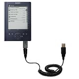 Coiled USB Cable for the Sony PRS-300 Reader Pocket Edition with Power Hot Sync and Charge capabilities - uses Gomadic TipExchange Technology