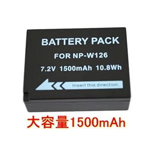 【クリックでお店のこの商品のページへ】富士フィルム NP-W126 互換バッテリー1500mAh FinePix HS30EXR /FinePix HS50EXR/ X-Pro1/ X-E1/ X-M1