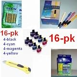 A great deal, 16-pack Brother Compatible lc-41 LC41 16-pk (4-Black/4-Cyan/4-Magenta/4-Yellow) Ink Cartridge Value Pack - Brother MFC + (1) 12 digit solar calculator + 5 ball pen + (1) cutter, snap off, + 4-pk AA batteries, great Value........!!!!...For Brother All-in-One Machines DCP-110C, DCP-120C, MFC-210C, MFC-3240C, MFC-3340CN, MFC-410CN, MFC-420CN, MFC-5440CN, MFC-5840CN, MFC-620CN, MFC-640CW, MFC-820CW Brother Copy Machines DCP-110C, DCP-120C Brother Fax Machines Intellifax 1840C, Intellifax 1940CN, Intellifax 2440C Printer