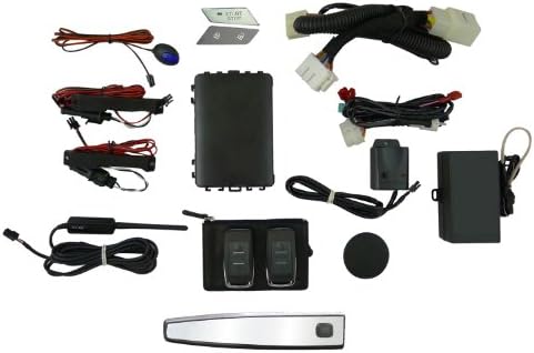 EasyGO AM-CRU2-637R Smart Key Remote Start and Alarm System with Cyber Gray Metallic and Chrome Middle Strip Driver's Door Handle for Chevrolet Cruze