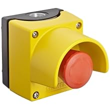 Siemens 3SB38 01-2DF3 Standard Operator Enclosure and Emergency Stop Mushroom Pushbutton, Metal Enclosure, 1 Pilot Device, 40mm Head, Positive Latching, Rotate To Unlatch, No Protective Collar, 2 NC Contact Block Function