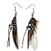 Natural Pleasant Feather w/ White Dangling Feather title=