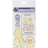 Art Impressions Front-N-Backs Cling Rubber Stamp, 7 by 4-Inch, Bunny and Duck