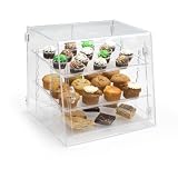 Clear Acrylic Pastry Case with 3 Removable Shelves, Front and Rear Doors - 18.875