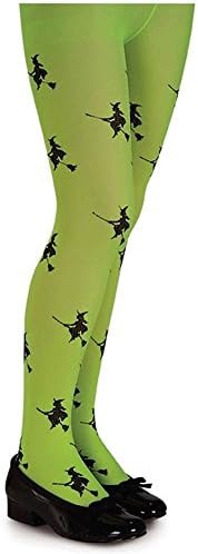 Lime Green Glitter Witch Child Tights
