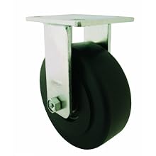 RWM Casters 65 Series Plate Caster, Rigid, Kingpinless, Heavy Duty Nylon Wheel