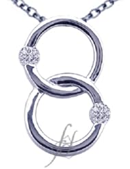 0.50 Ct Round Cut Diamond Pendant Necklace Circle14K SI2 H-COLOR With Chain