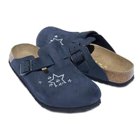Birkenstock Boston Navy w Stars by Womens Birkenstock Shoes