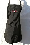 Black Embroidered Apron XOXO...
