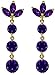 14k Gold Dangling Earrings with Genuine Amethyst title=