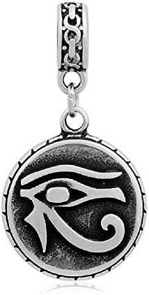 Stainless Steel Dangling "Eye of Horus" Charm Bead 365