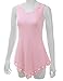 Doublju Women Sleeveless Asymmetrical Ribbed Tunic Tank Top Wth Lace Detail