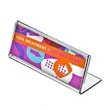 Azar 112761 8.5-Inch Weight by 3.5-Inch Height Horizontal Nameplate Acrylic Sign Holder, 10-Pack