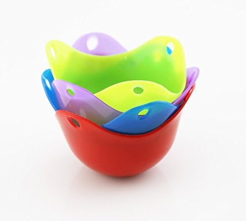 Silicone Egg Poachers 4 Pack, Premium Egg Poacher Cups, Cookware For Making Perfect And Healthy Poached Eggs to Banish Fat and Fuel Workout, Non Stick Colorful Premium Boiler Pods