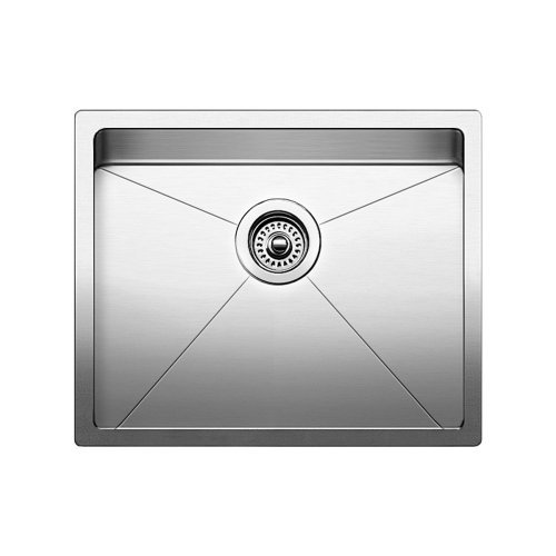 Blanco 519546 Quatrus R15 Under Mount Single Bowl Kitchen Sink, Small, Stainless Steel