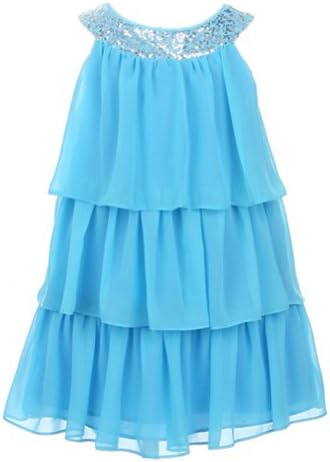 Sweet Kids Girls Triple Tiered Chiffon Flirty Party Flower Girl Dress