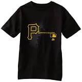 MLB Boys' Pittsburgh Pirates Change Up Short Sleeve Basic Tee by Majestic (Black, Small)