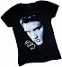 Elvis Face Crop Sleeve Fitted Juniors T-Shirt