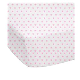 Fitted Cradle Sheets - Pink Stars Jersey Knit - Made In USA