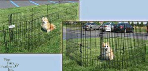 Pet Tek Dreamzone Professional Series Exercise & Play Pen w/ Door 24 Inch High - Black