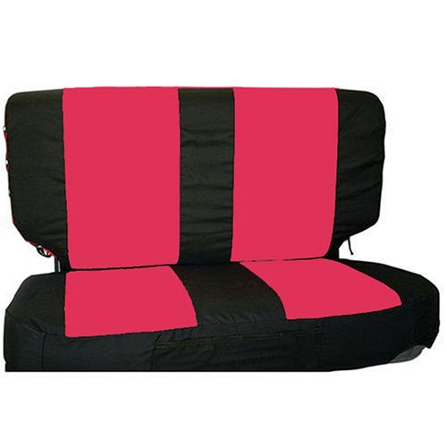 Rampage Products Interior Comfort Combo PacksPolycanvasRearJeepWrangler1997 to 2002Rear -Black & Red -Polycanvas Seat Cover and, 2 Belt pads