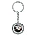 Drama Comedy Tragedy Masks Theater Spinning Round Metal Key Chain Keychain Ring